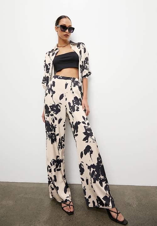 VELVET - Co ord button through luxe shirt blouse - floral print