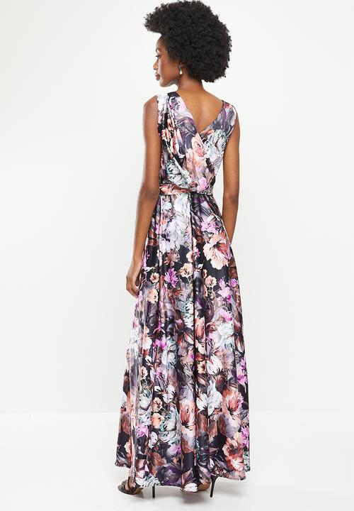 AMANDA LAIRD CHERRY - Stamford dress - black, rust & lilac floral
