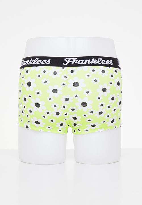 Franklees - Retro daisy short leg trunks - yellow