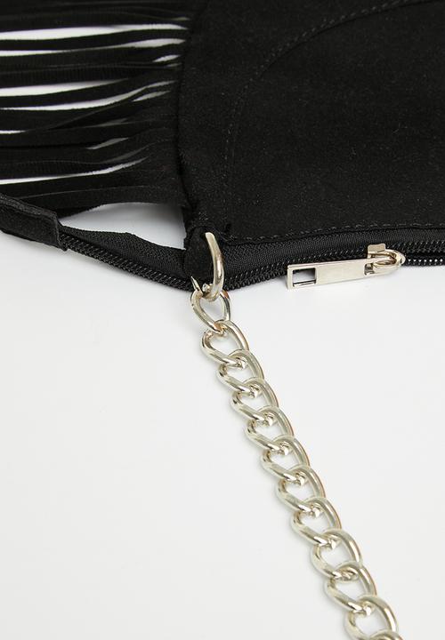 Superbalist - Liz fringe shoulder bag - black