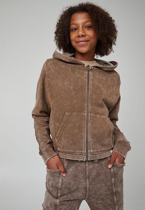 Cotton On - Jaye zip thru hoodie - hot choccy