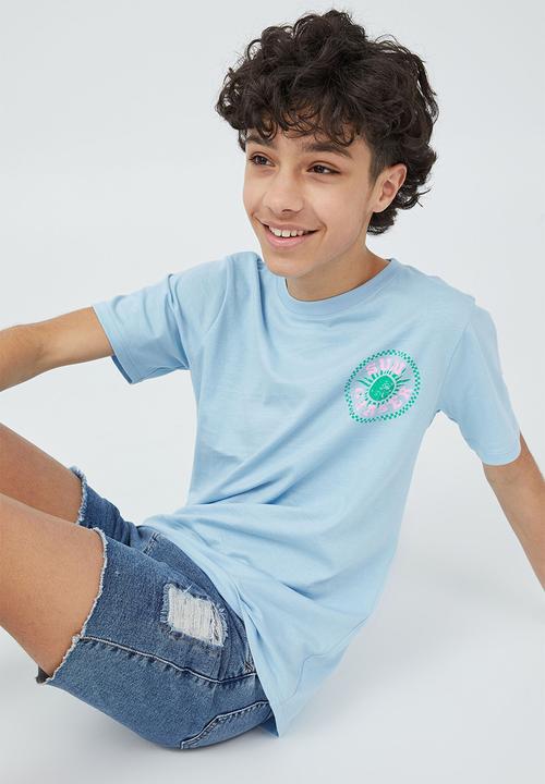 Cotton On - Maxy skater short sleeve tee-sky haze / sun chaser
