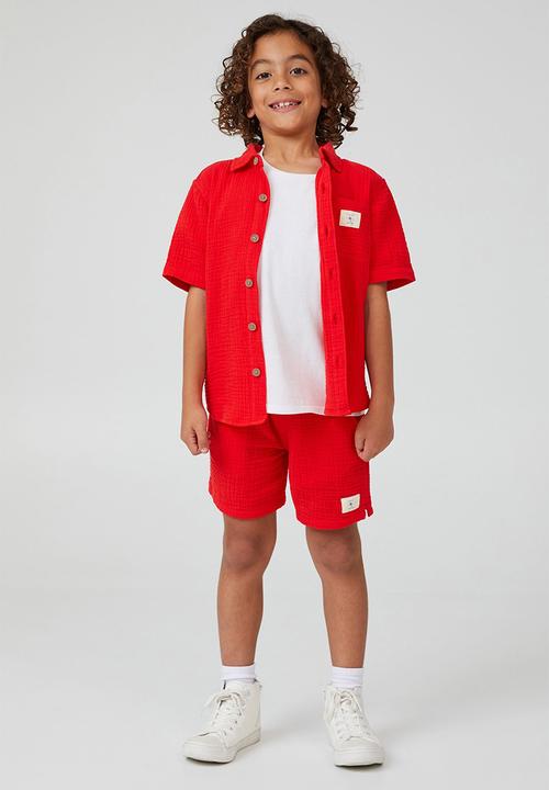 Cotton On - Los cabos short - flame red/cheesecloth