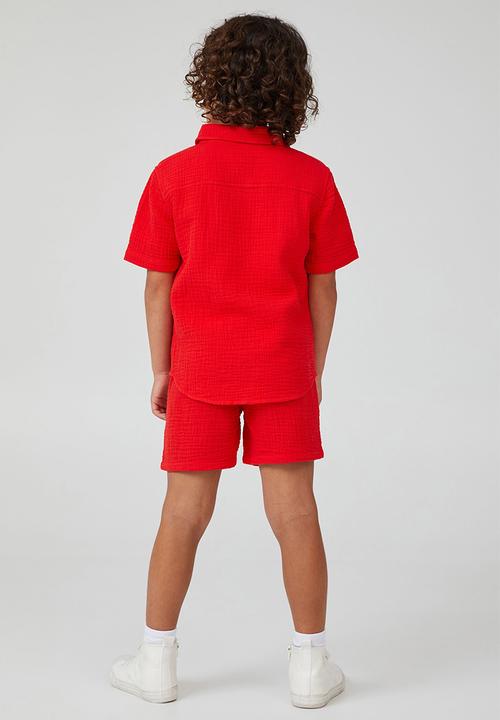 Cotton On - Los cabos short - flame red/cheesecloth
