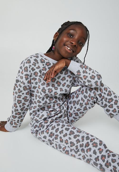 Cotton On - Marlo trackpant - grey marle/dixie leopard