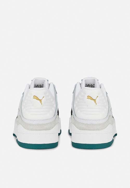 PUMA - Slipstream suede - puma white-puma black-varsity green 