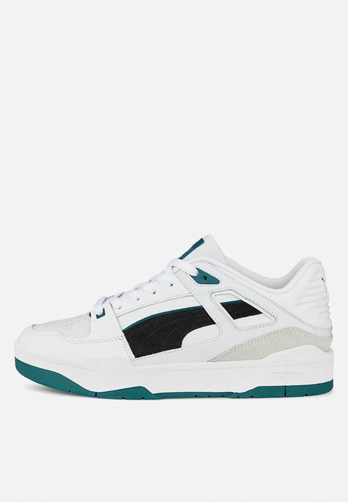 PUMA - Slipstream suede - puma white-puma black-varsity green 