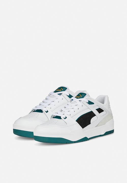 PUMA - Slipstream suede - puma white-puma black-varsity green 