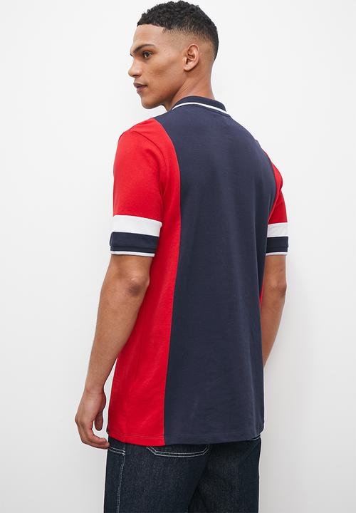 Superbalist - Colourblock side panel regular golfer - navy & red