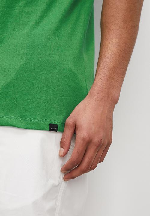 Superbalist - Colour block regular crew neck tee - white & green
