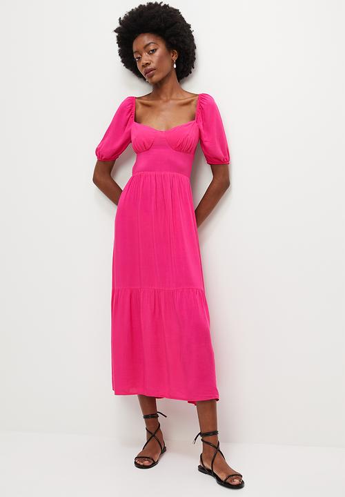 MILLA - Open back detail midi dress - pink