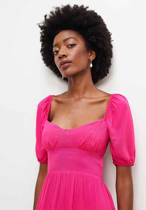 MILLA - Open back detail midi dress - pink
