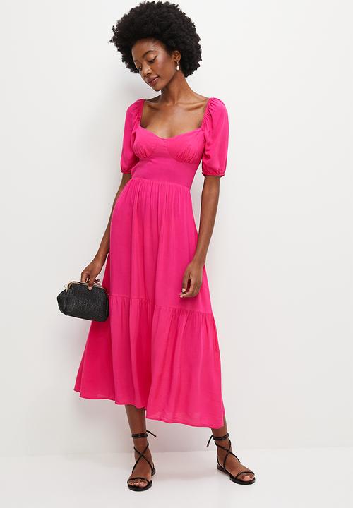 MILLA - Open back detail midi dress - pink