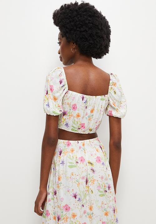 MILLA - Co-ord corset detail blouse - springy floral