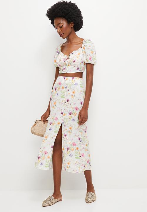 MILLA - Co-ord corset detail blouse - springy floral