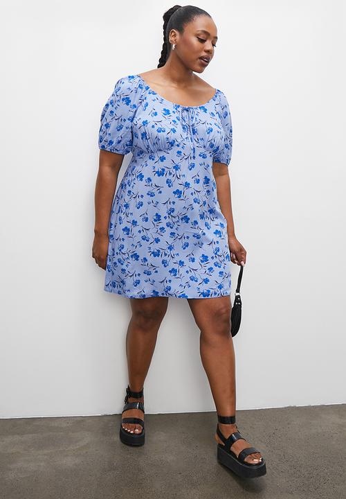 Blake - A-line mini dress - blue floral
