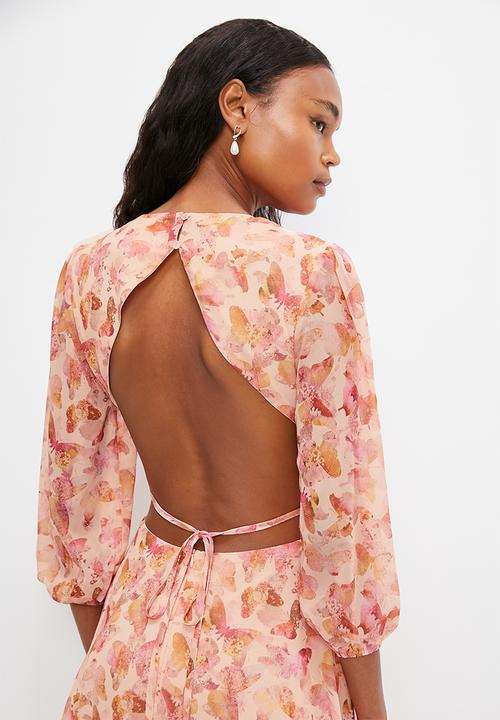 MILLA - Trim inset mini tea dress - pink butterfly