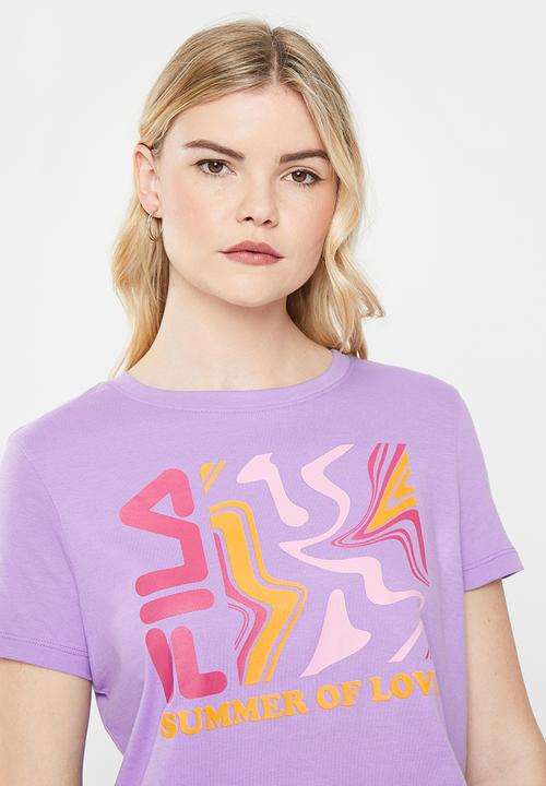 FILA - Goldie crop box top - chalk violet