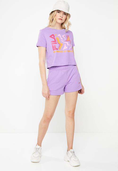 FILA - Goldie crop box top - chalk violet