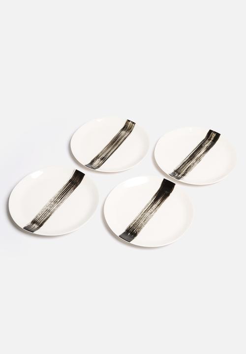 Urchin Art - Set of 4 Brushstroke Side Plates