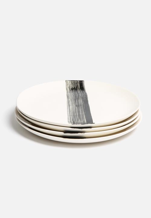 Urchin Art - Set of 4 Brushstroke Dinner Plates