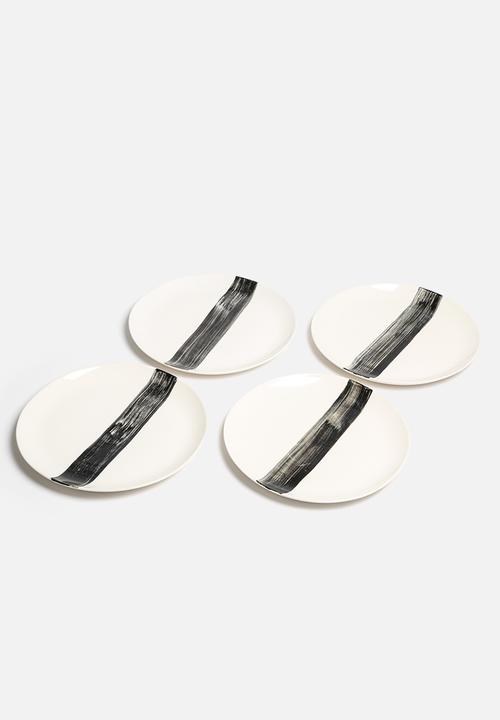 Urchin Art - Set of 4 Brushstroke Dinner Plates