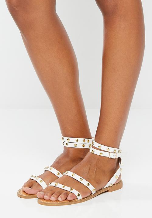 Miss Black - Murano8 ankle tie sandal - white