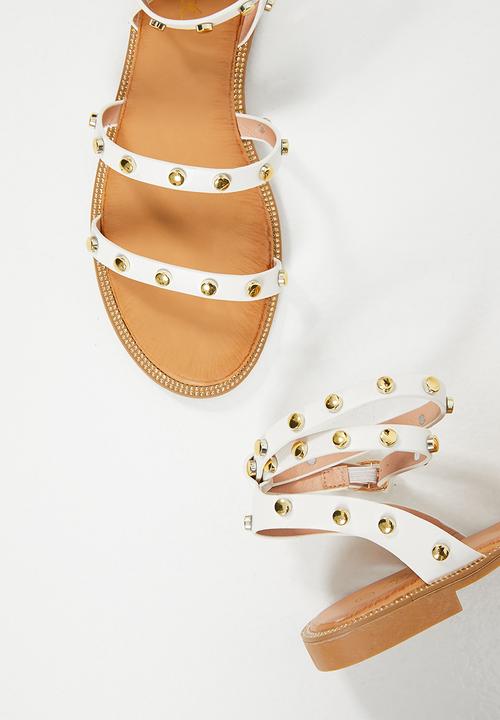 Miss Black - Murano8 ankle tie sandal - white