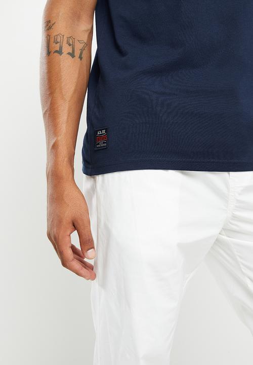 Aca Joe - Aca joe embossing on centre front short sleeve crew tee - dress blue