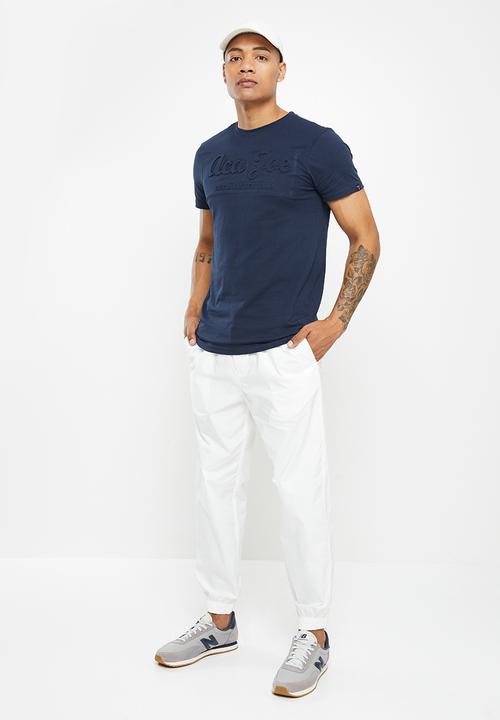 Aca Joe - Aca joe embossing on centre front short sleeve crew tee - dress blue
