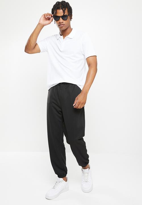 basicthread - Basicthread elastic cuff regular sweatpants - black