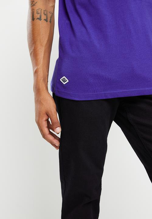 Aca Joe - Aca joe embossed & printed short sleeve crew tee - clemantis blue