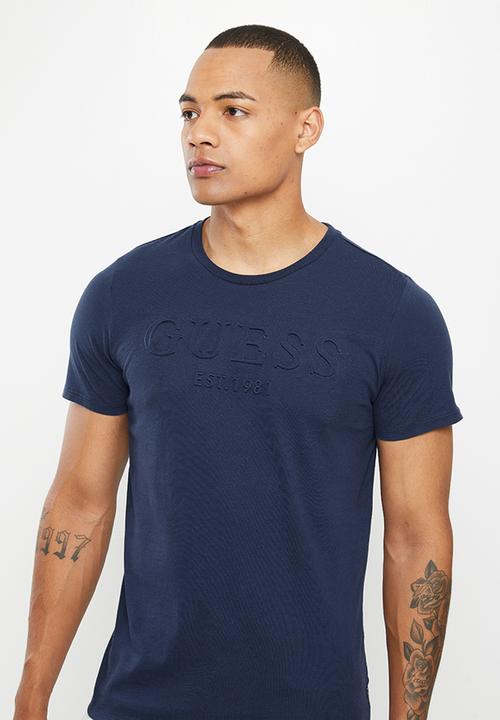 GUESS - Short sleeve guess la embossed tee - new navy