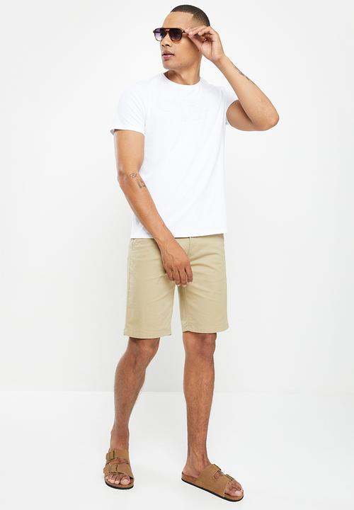GUESS - Short sleeve guess la embossed tee - pure white