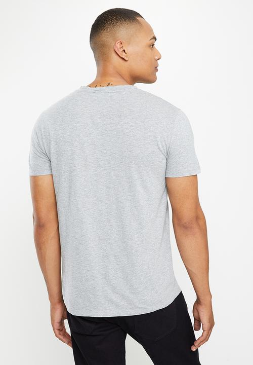 Superdry. - Pocket v neck - mid grey marl