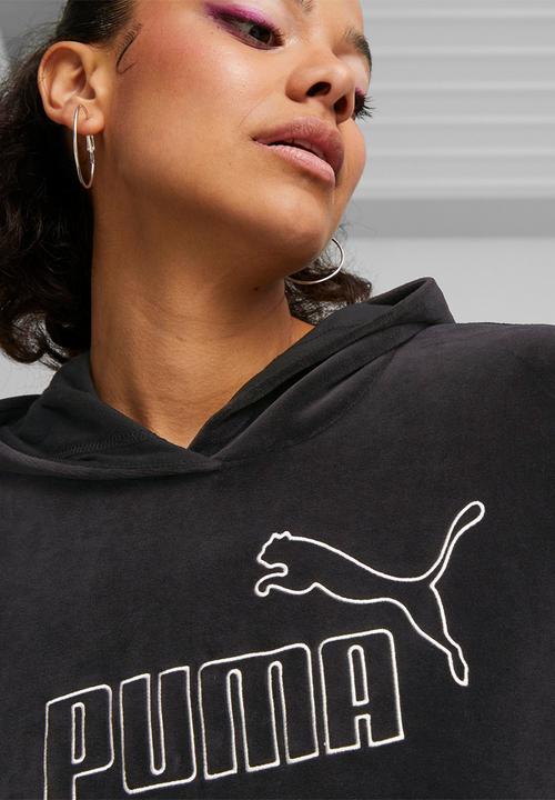 PUMA - Ess+ velour hoodie - puma black