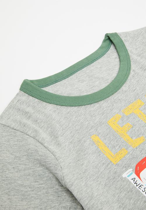Pop Candy - Tee & short set - grey & green