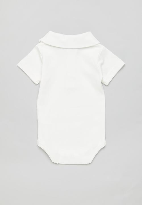 Pop Candy - Baby boys golfer babygrow - white