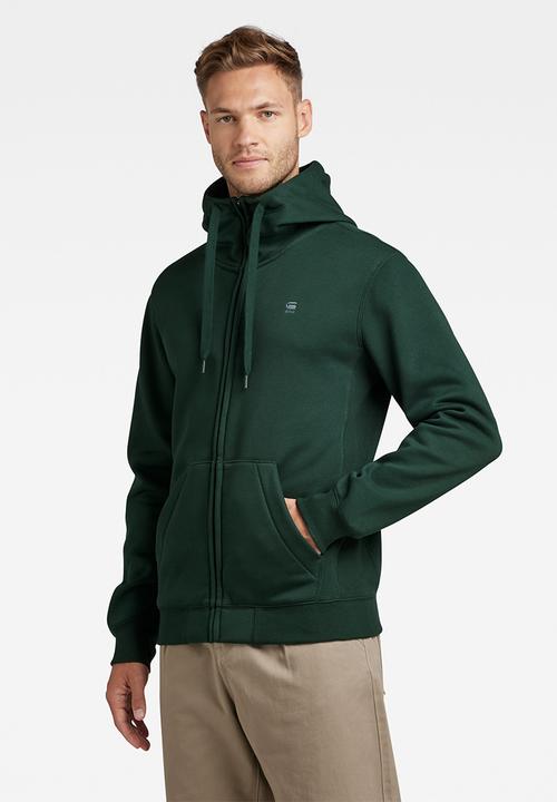 G-STAR - Premium core hooded zip sweater long sleeve - laub