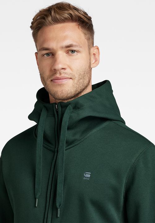 G-STAR - Premium core hooded zip sweater long sleeve - laub
