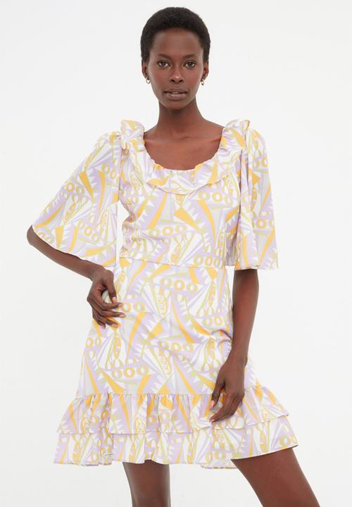 Trendyol - Print ruffle hem dress - multi