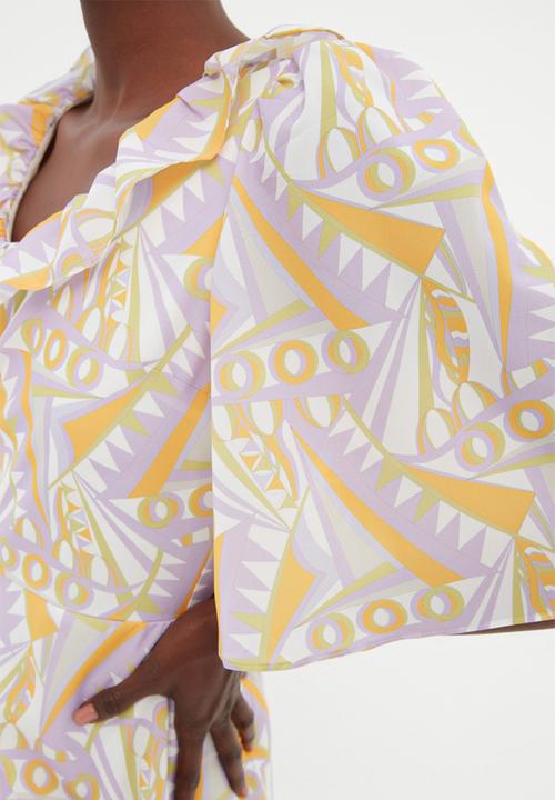 Trendyol - Print ruffle hem dress - multi