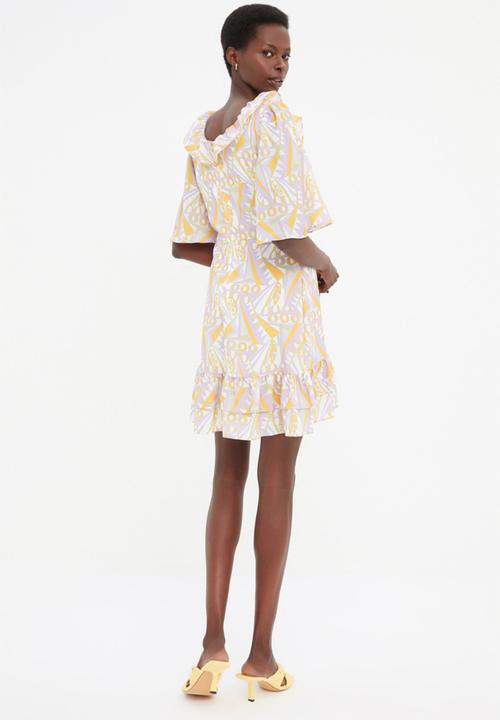 Trendyol - Print ruffle hem dress - multi