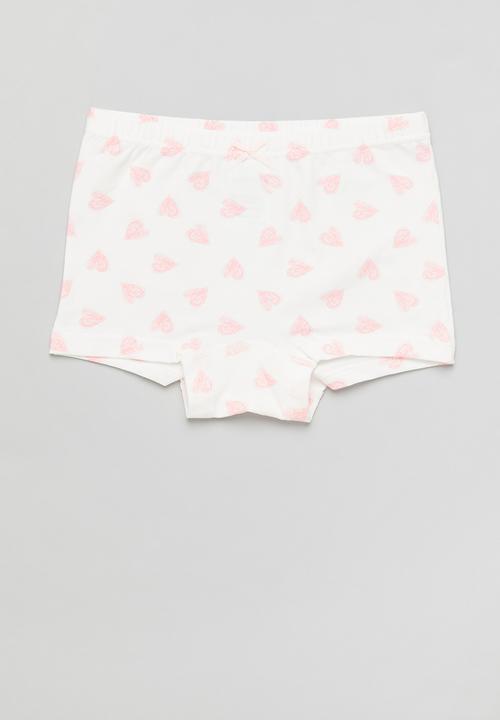 Pop Candy - Girls 3 pack printed briefs - white & pink 