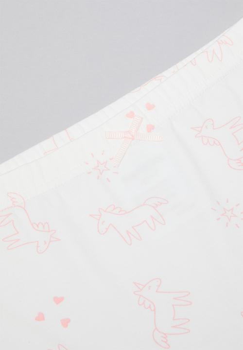 Pop Candy - Girls 3 pack printed briefs - white & pink 