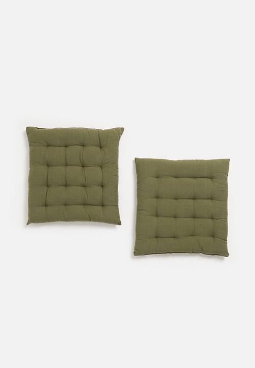 H&S - Set of 2 chair pad - olive