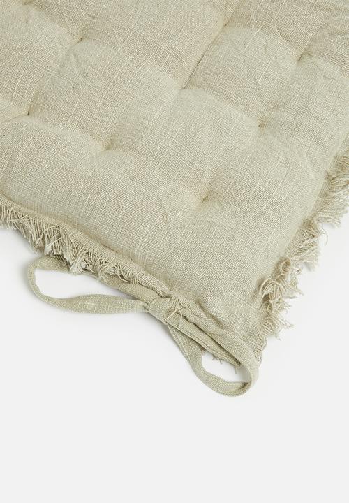 H&S - Set of 2 fray chair pad - stone