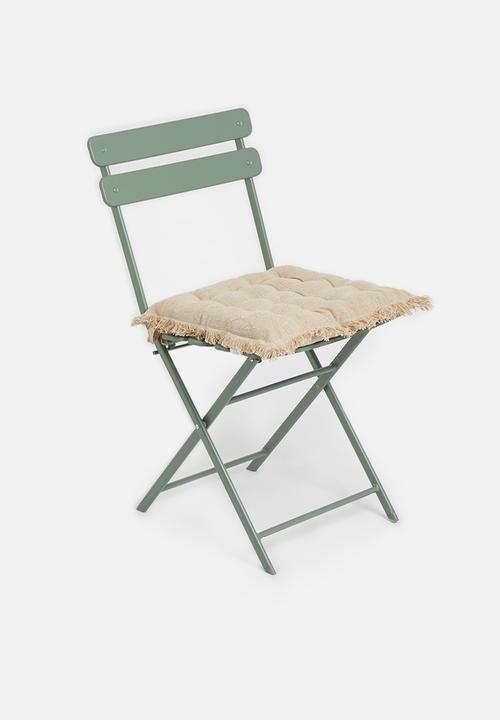 H&S - Set of 2 fray chair pad - sand