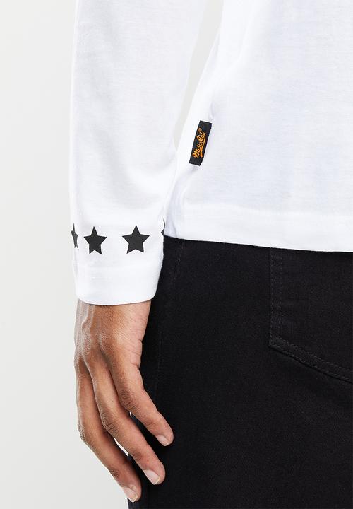 Brave Soul - Smash long sleeve tee - white & black