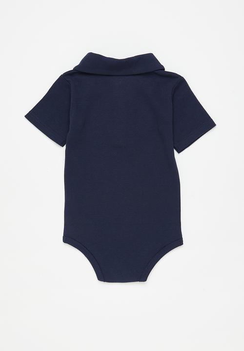 Pop Candy - Baby boys golfer babygrow - navy